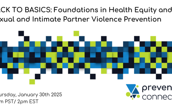 Back to Basics: Foundations in Health Equity and Sexual and Intimate Partner Violence Prevention